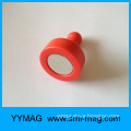 magnet push pin with plastic coated cover